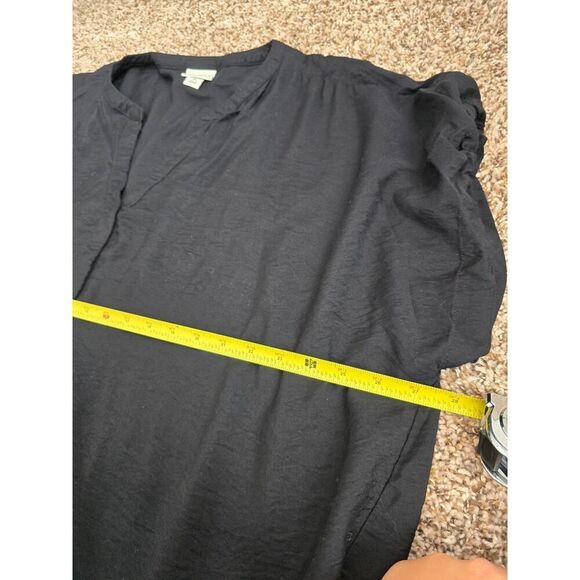 Ava & Viv Black V-Neck Tunic Blouse 2X – Plus Size Careerwear Essential - Picture 6 of 7